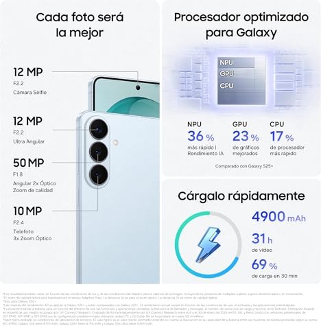 Samsung Galaxy S26+ visto en su ficha técnica · Imagen 5 de 12